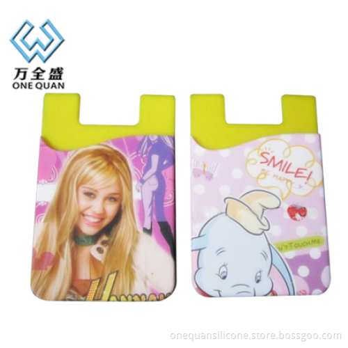 creative sticky silicone card holder for various mobile phone